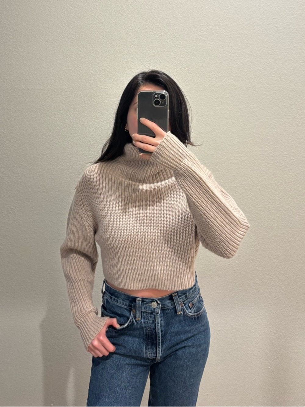 Wilfred Aritzia Cropped Merino Wool Sweater